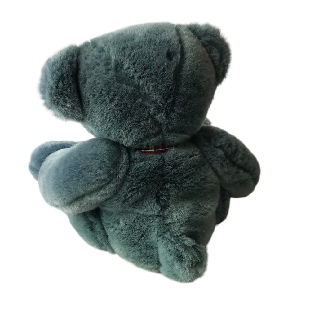 Like new Russ Blue Teddy Bear with Plaid Bow - Picture 5 of 8